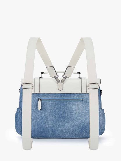 Denim-Inspired PU Fabric 15.6-Inch Briefcase