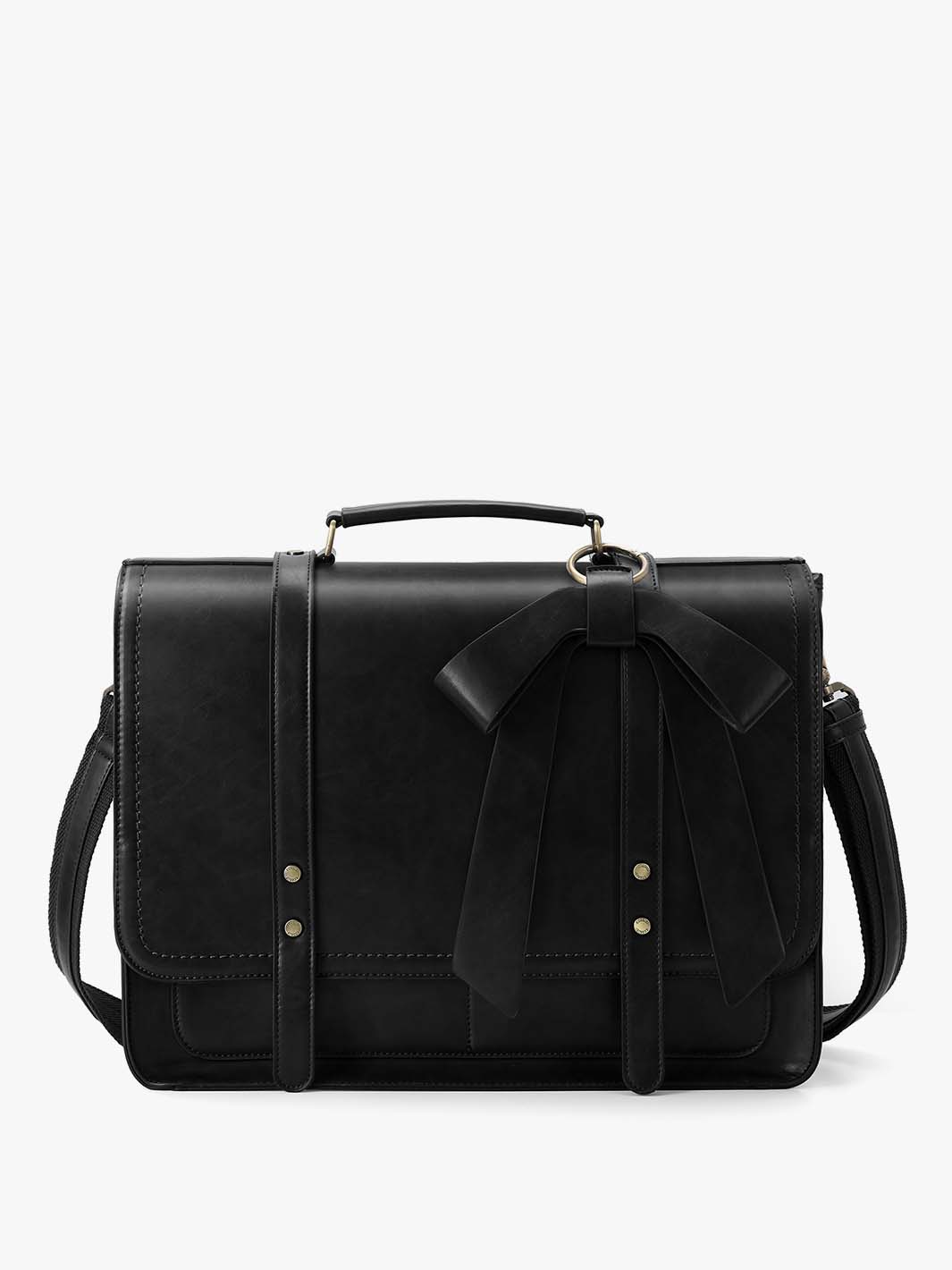 Women's PU Detachable Bow Big Briefcase