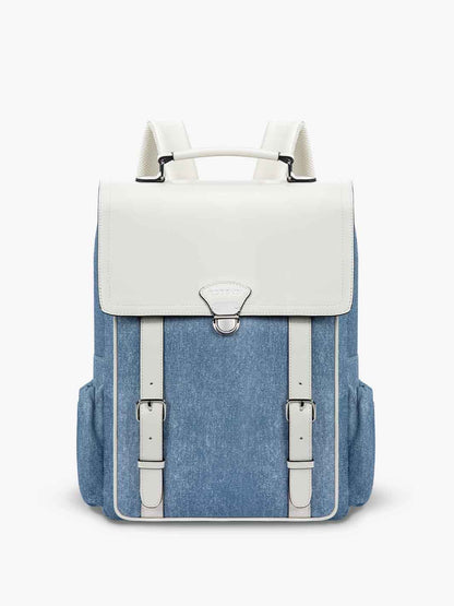 Denim-Inspired PU Fabric 15.6-Inch Briefcase