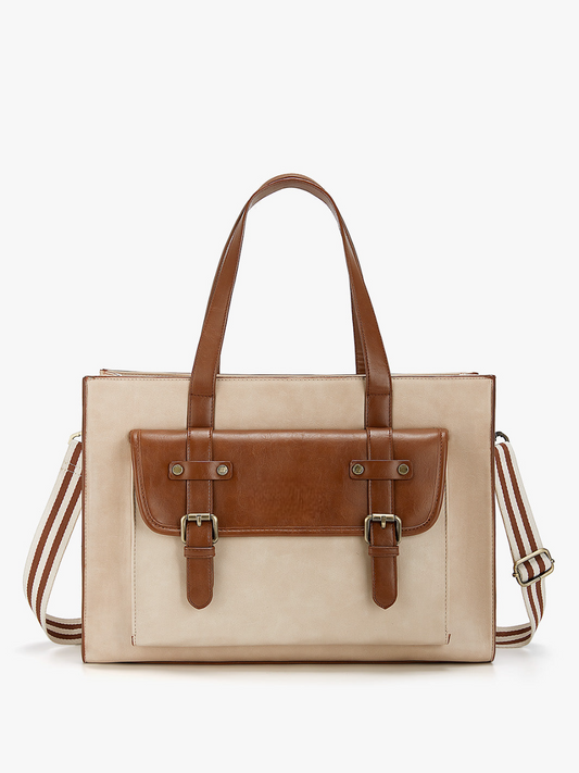 Olivia's Classic Vegan Leather Handbag Laptop Tote