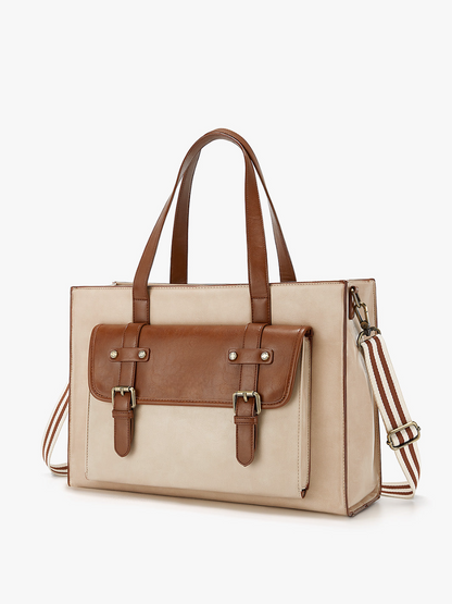 Olivia's Classic Vegan Leather Handbag Laptop Tote