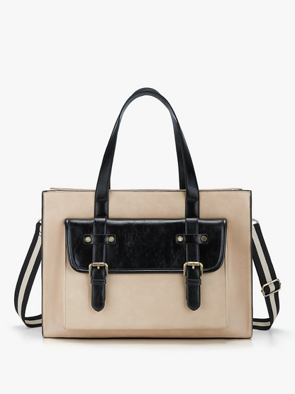 Olivia's Classic Vegan Leather Handbag Laptop Tote