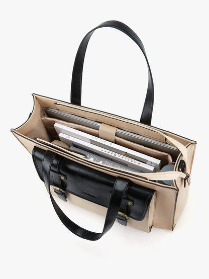 Olivia's Classic Vegan Leather Handbag Laptop Tote