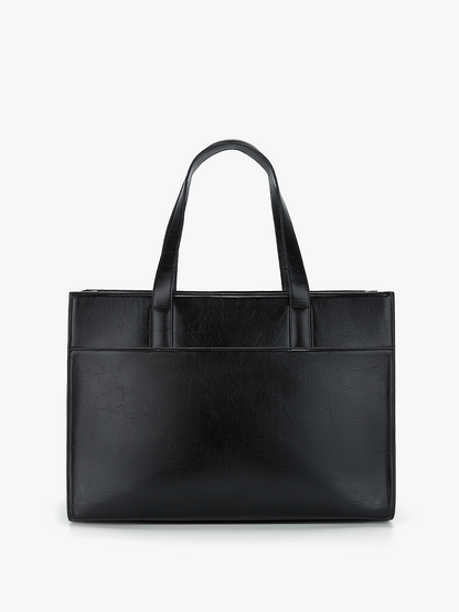 Olivia's Classic Vegan Leather Handbag Laptop Tote