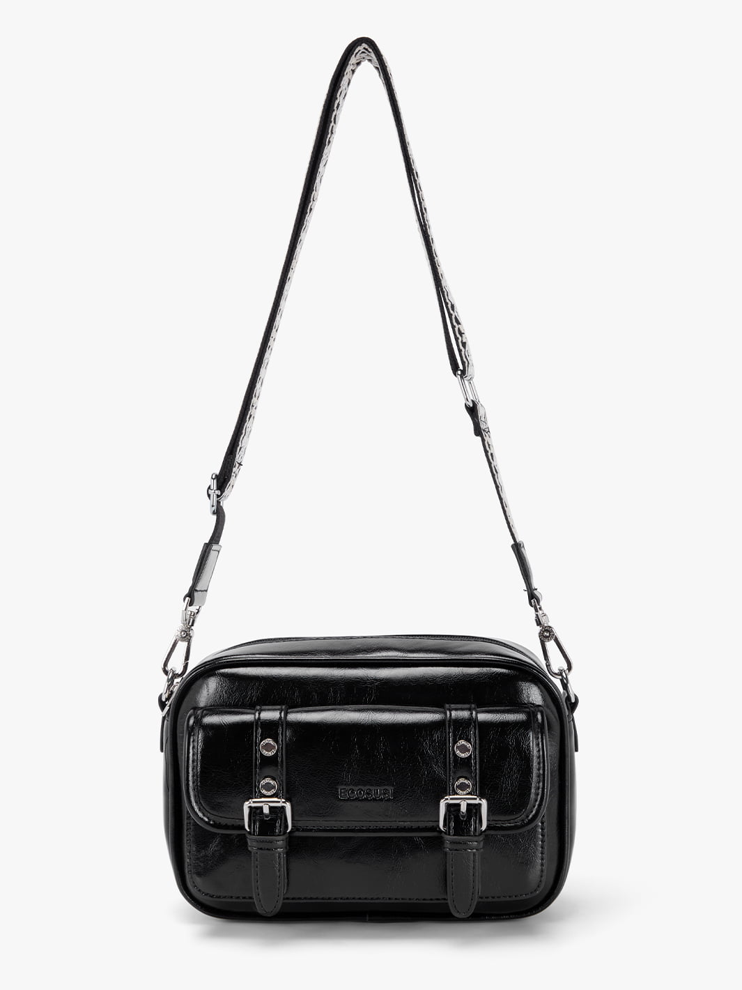 Mia Wide Strap Leather Crossbody Bag