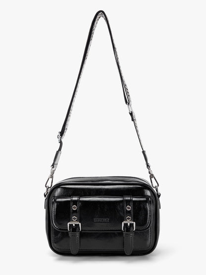 Mia Wide Strap Leather Crossbody Bag