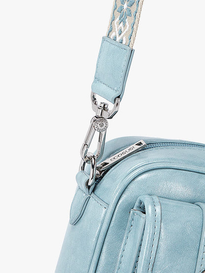 Mia Wide Strap Leather Crossbody Bag