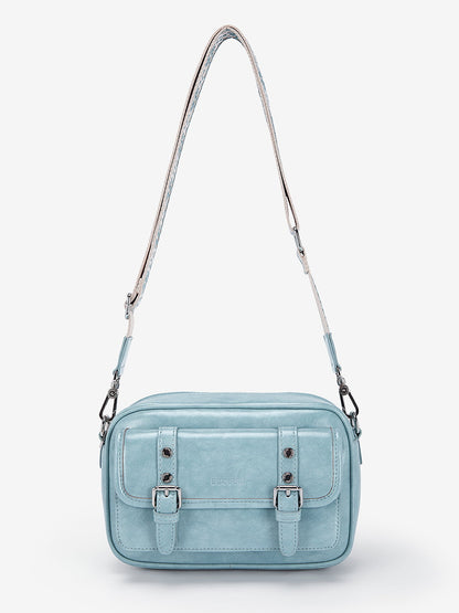 Mia Wide Strap Leather Crossbody Bag