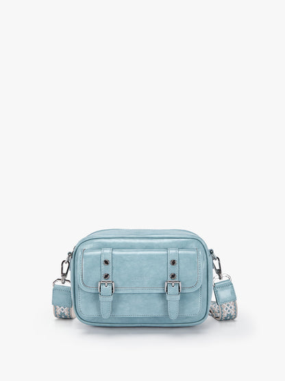 Mia Wide Strap Leather Crossbody Bag