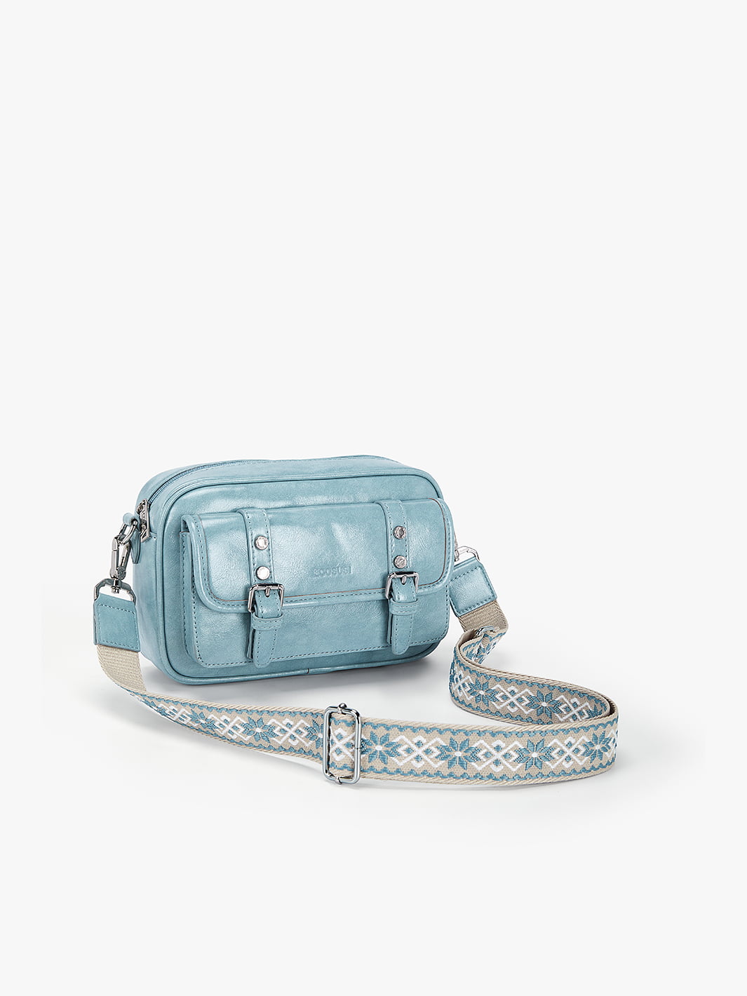 Mia Wide Strap Leather Crossbody Bag