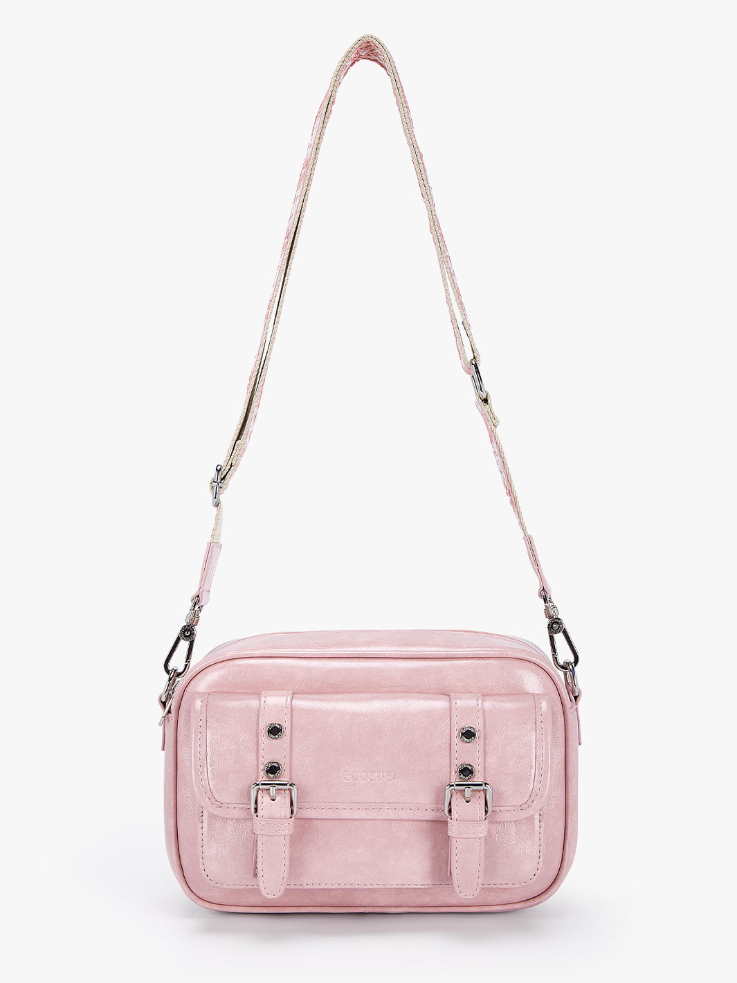 Mia Wide Strap Leather Crossbody Bag