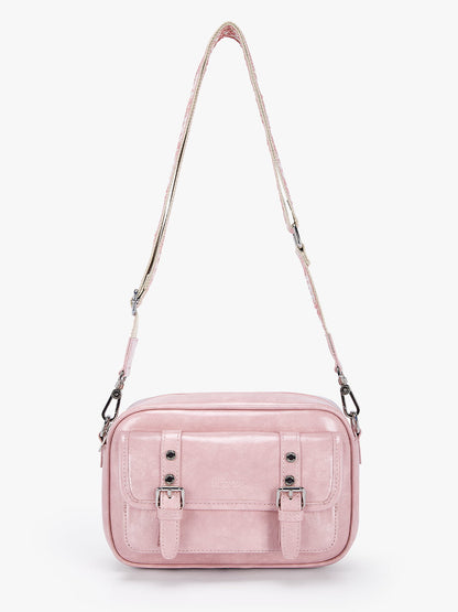 Mia Wide Strap Leather Crossbody Bag