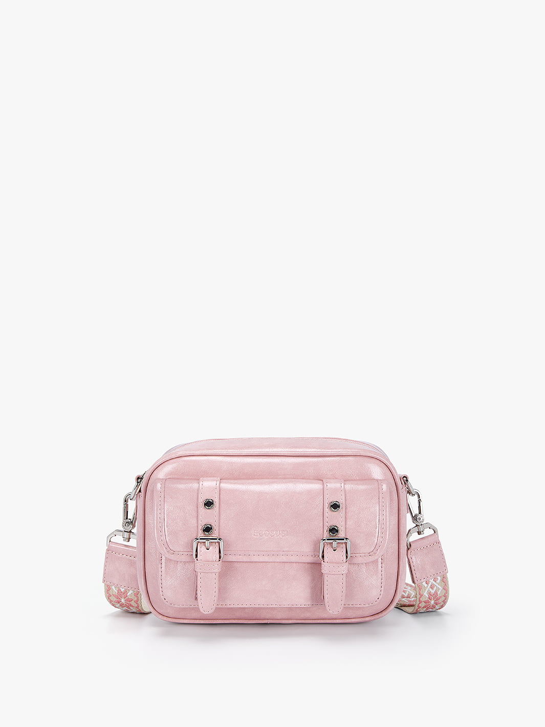 Mia Wide Strap Leather Crossbody Bag