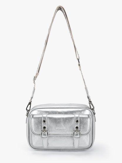 Mia Wide Strap Leather Crossbody Bag