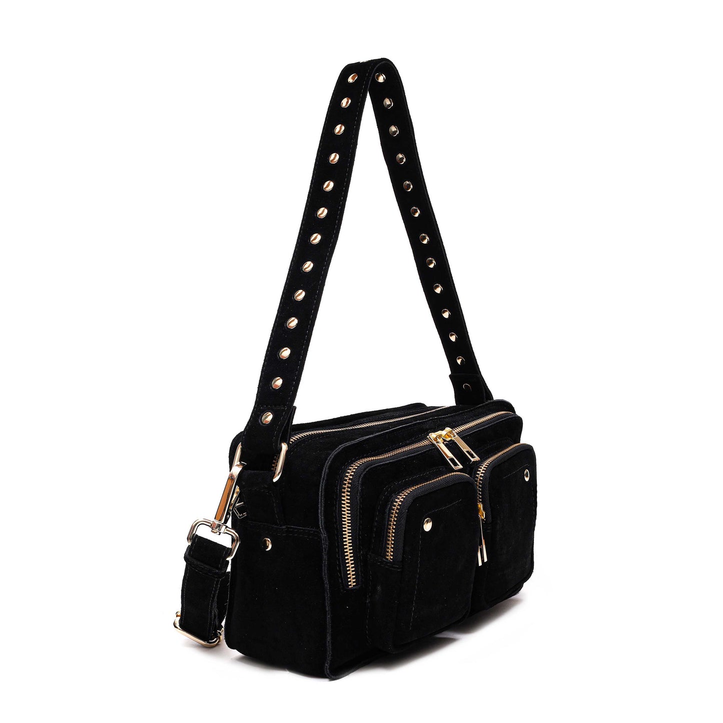 Ellie Italienisches Wildleder Schwarz mit Gold