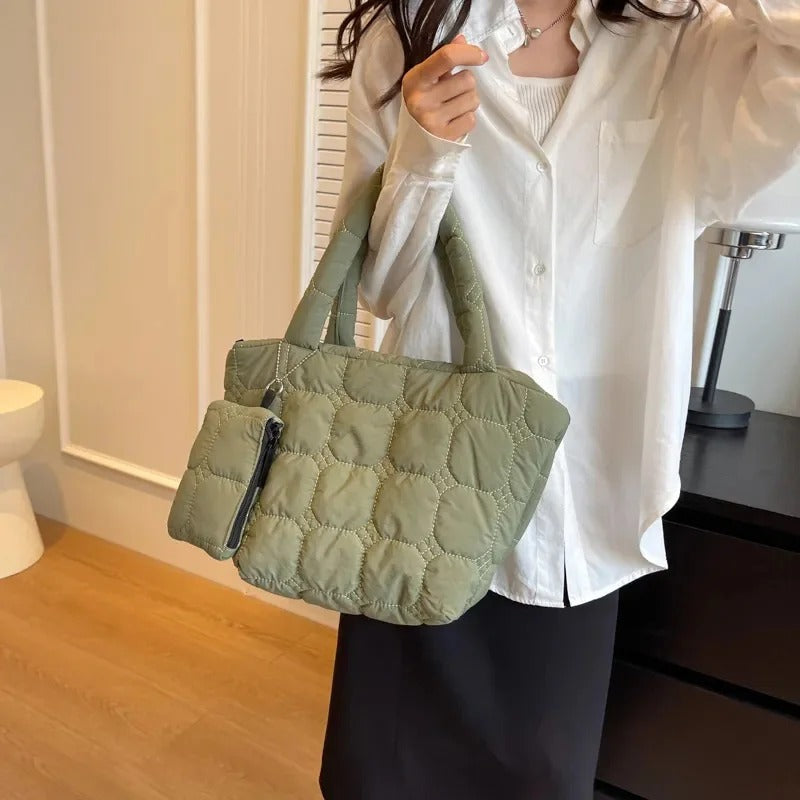 Olives Boxy Puffer Tote