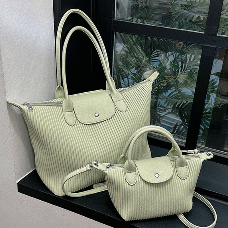 Top Handle Pleated Tote