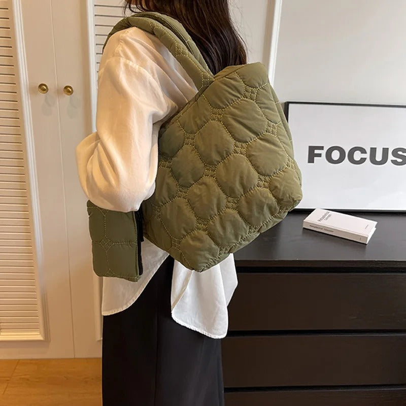 Olives Boxy Puffer Tote