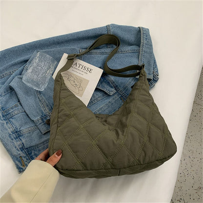 Olives Quilted Puffer Bag