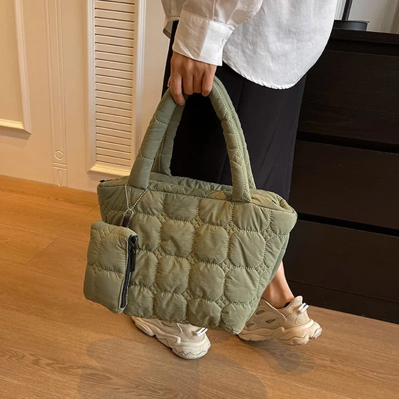 Olives Boxy Puffer Tote