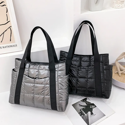 Satin Quilted Tote