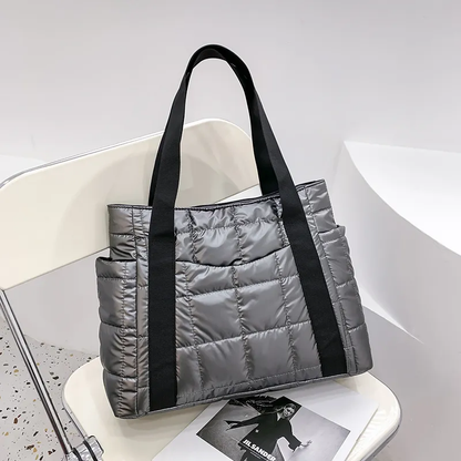 Satin Quilted Tote