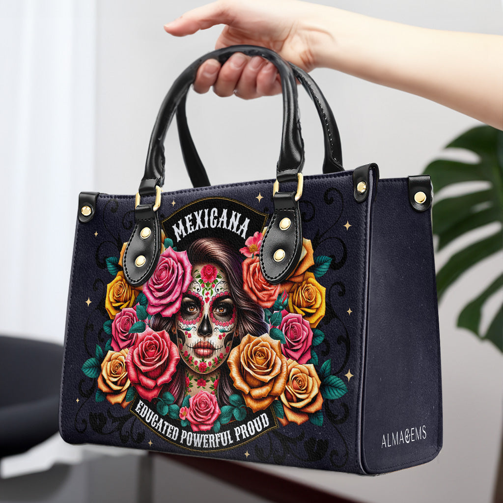 The Girl And Roses - Personalized Custom Leather Handbag - HB_MX28