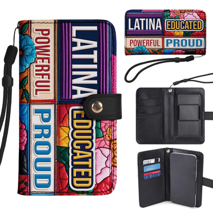 Educated Powerful Proud - Personalized Custom Phone Leather Wallet - HG29PW