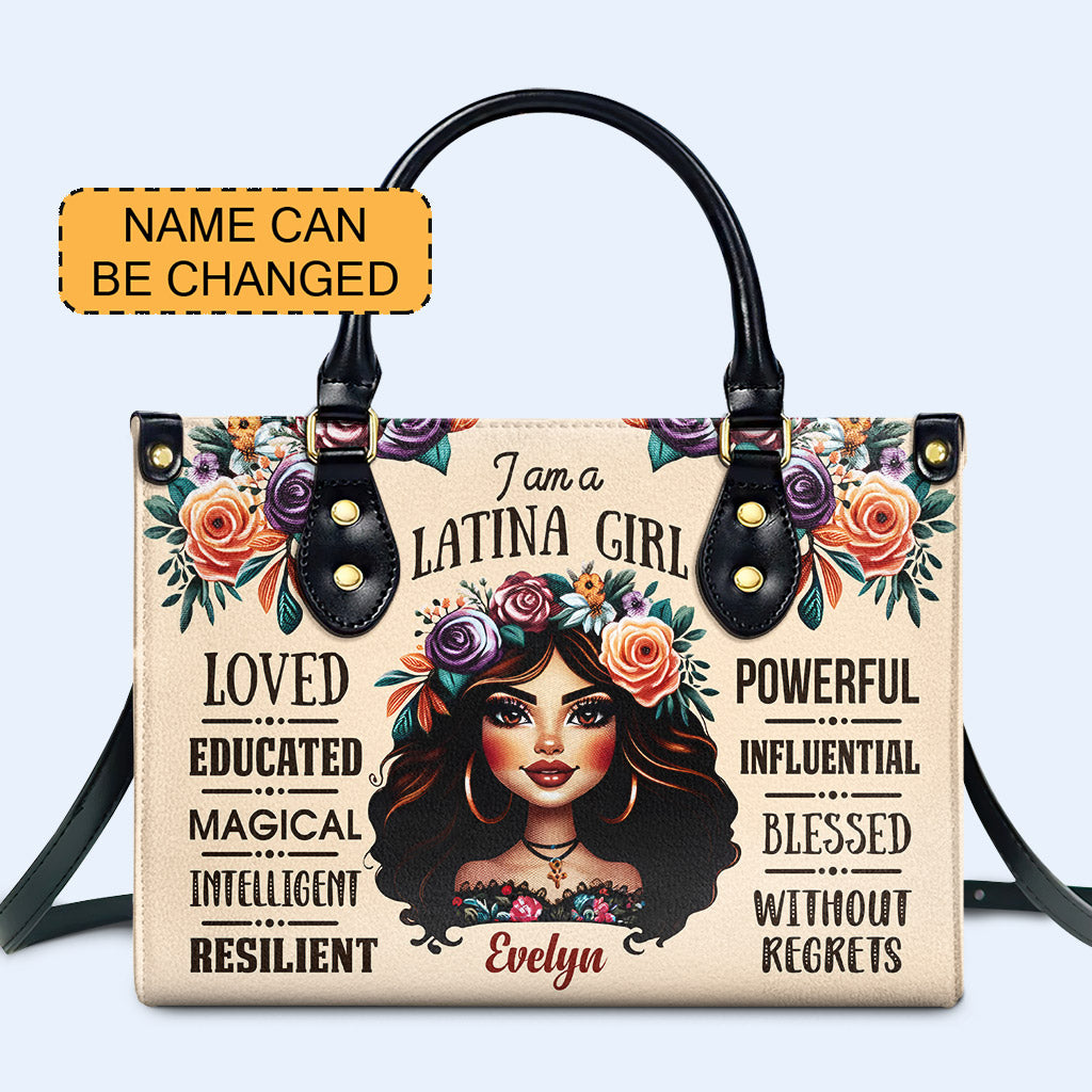 I Am A Latina Girl  - Personalized Custom Leather Handbag - HG48