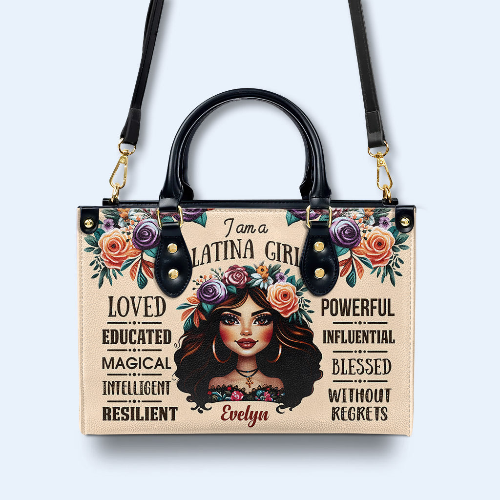 I Am A Latina Girl  - Personalized Custom Leather Handbag - HG48