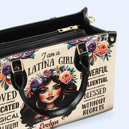 I Am A Latina Girl  - Personalized Custom Leather Handbag - HG48