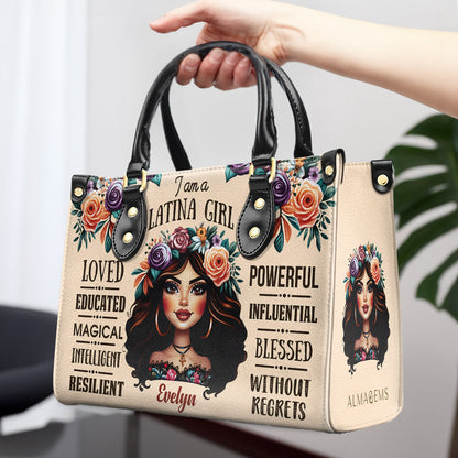 I Am A Latina Girl  - Personalized Custom Leather Handbag - HG48