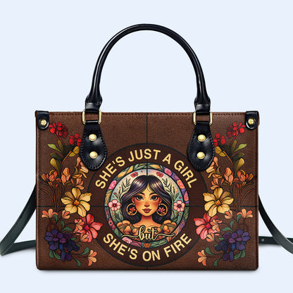 She's On Fire - Personalized Custom Leather Handbag - HG53