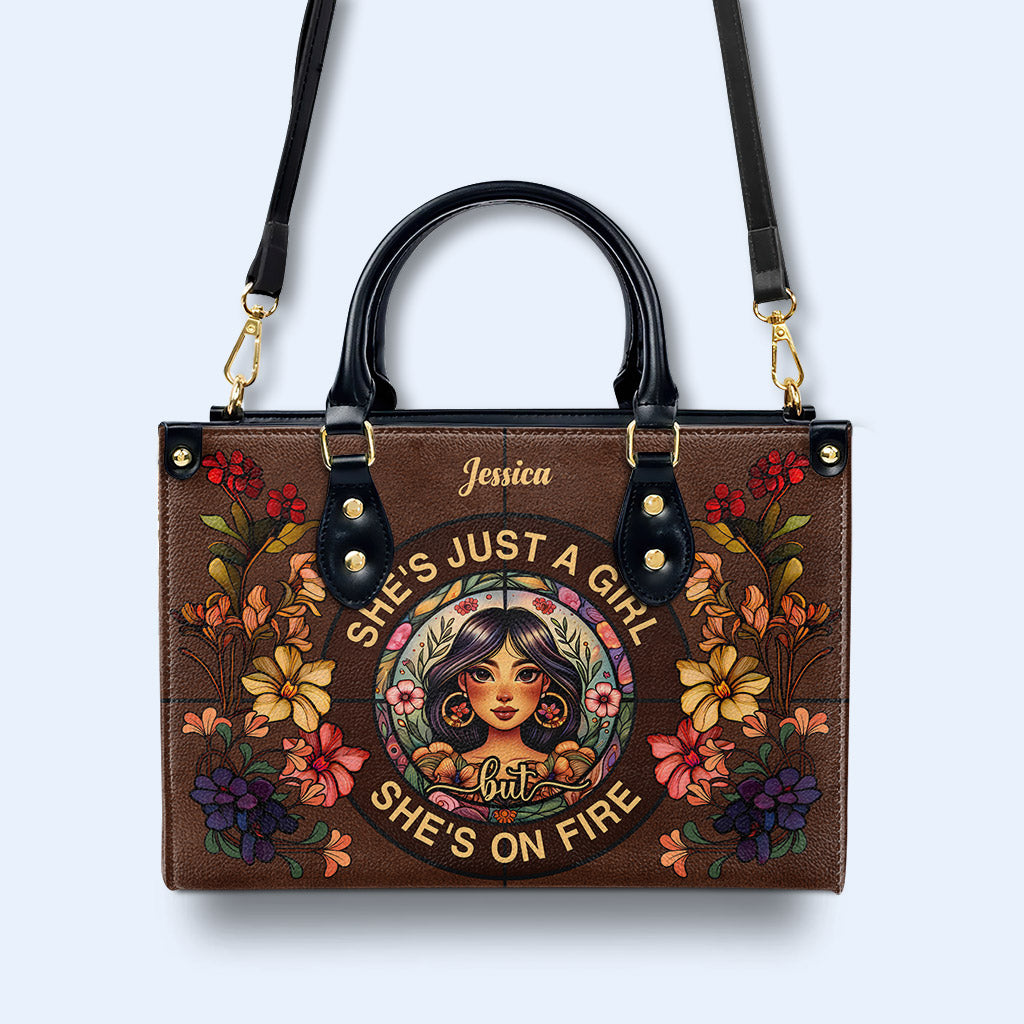 She's On Fire - Personalized Custom Leather Handbag - HG53