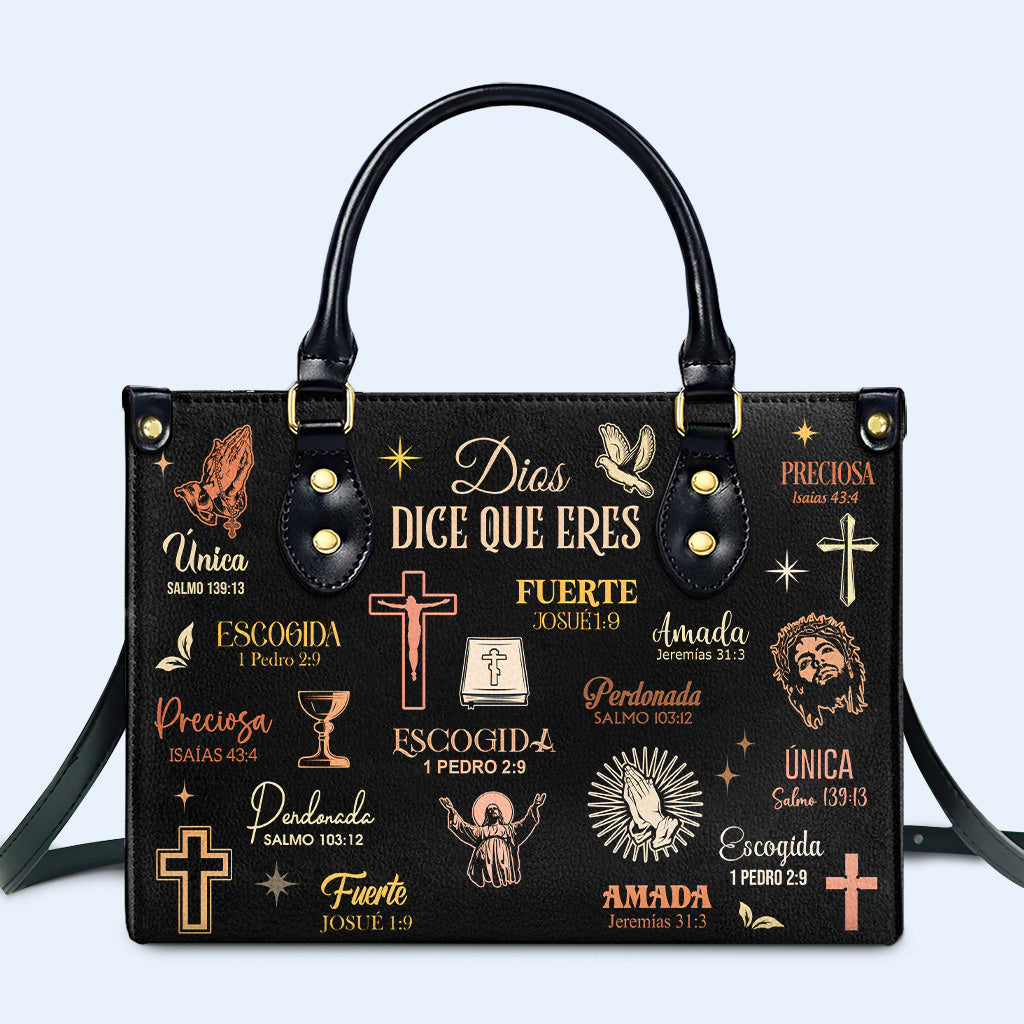 Dios Dice Que Eres - Personalized Custom Leather Handbag - HG66