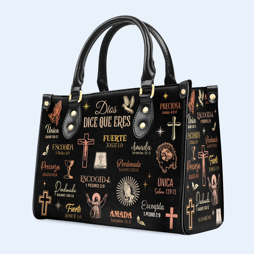 Dios Dice Que Eres - Personalized Custom Leather Handbag - HG66