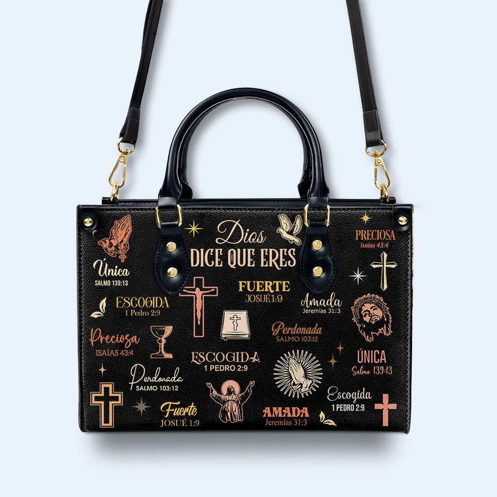 Dios Dice Que Eres - Personalized Custom Leather Handbag - HG66