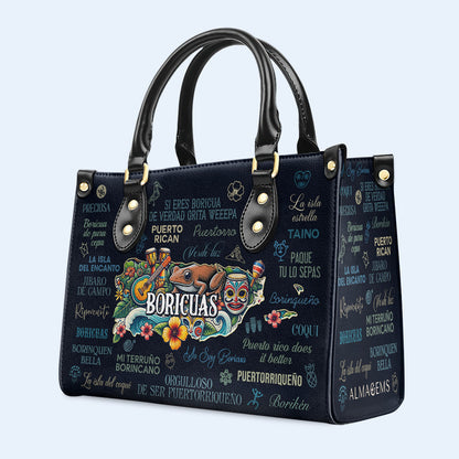 All About Boricuas - Personalized Custom Leather Handbag - HS020_HB