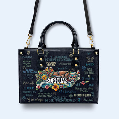 All About Boricuas - Personalized Custom Leather Handbag - HS020_HB