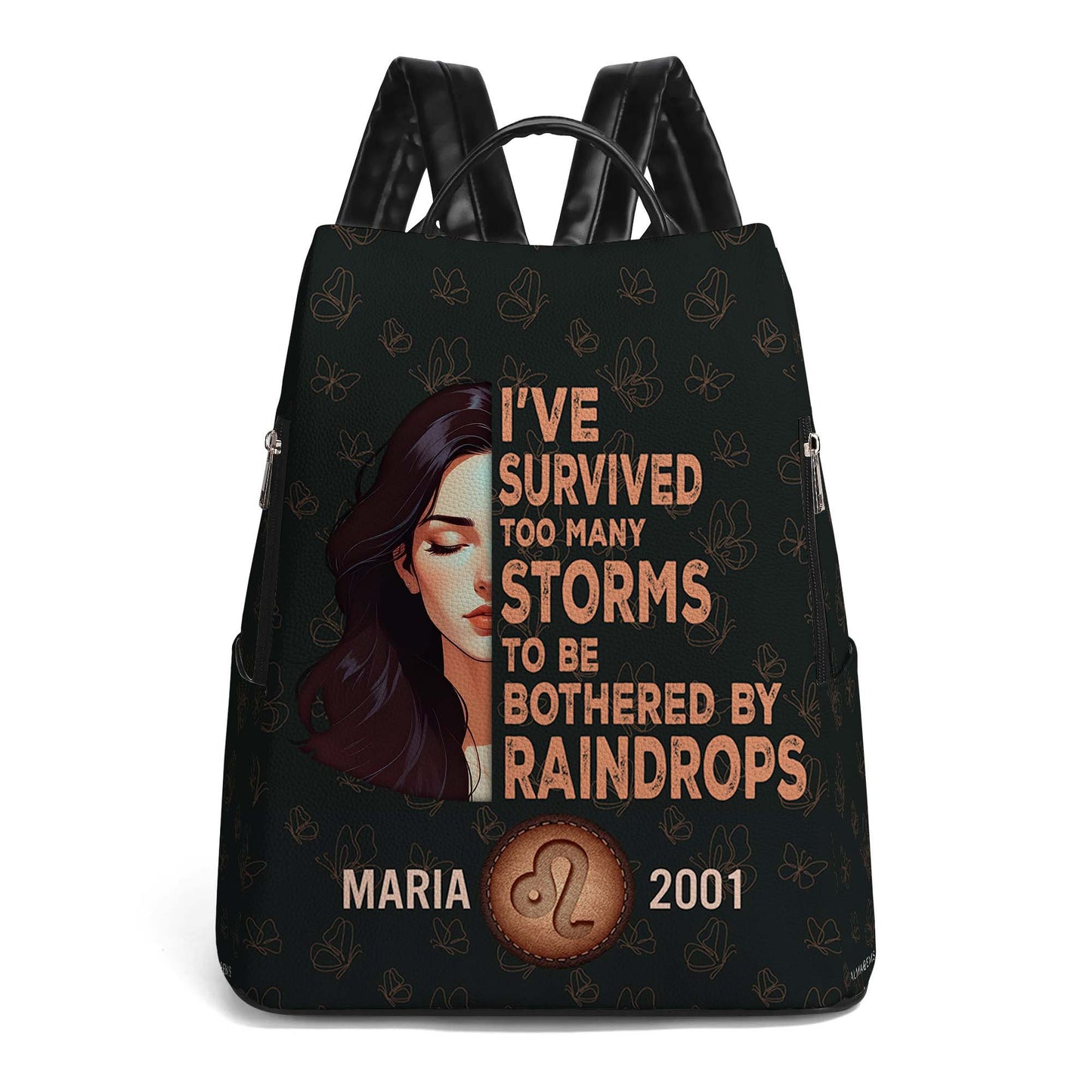 I've Survived Too Many Storms To Be Bothered By Raindrops  - Personalized Custom Leather BackPack - HS027_BP