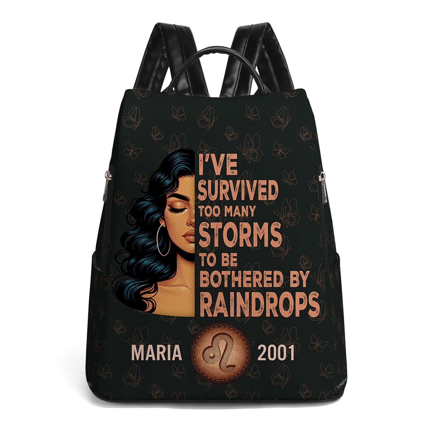 I've Survived Too Many Storms To Be Bothered By Raindrops  - Personalized Custom Leather BackPack - HS027_BP