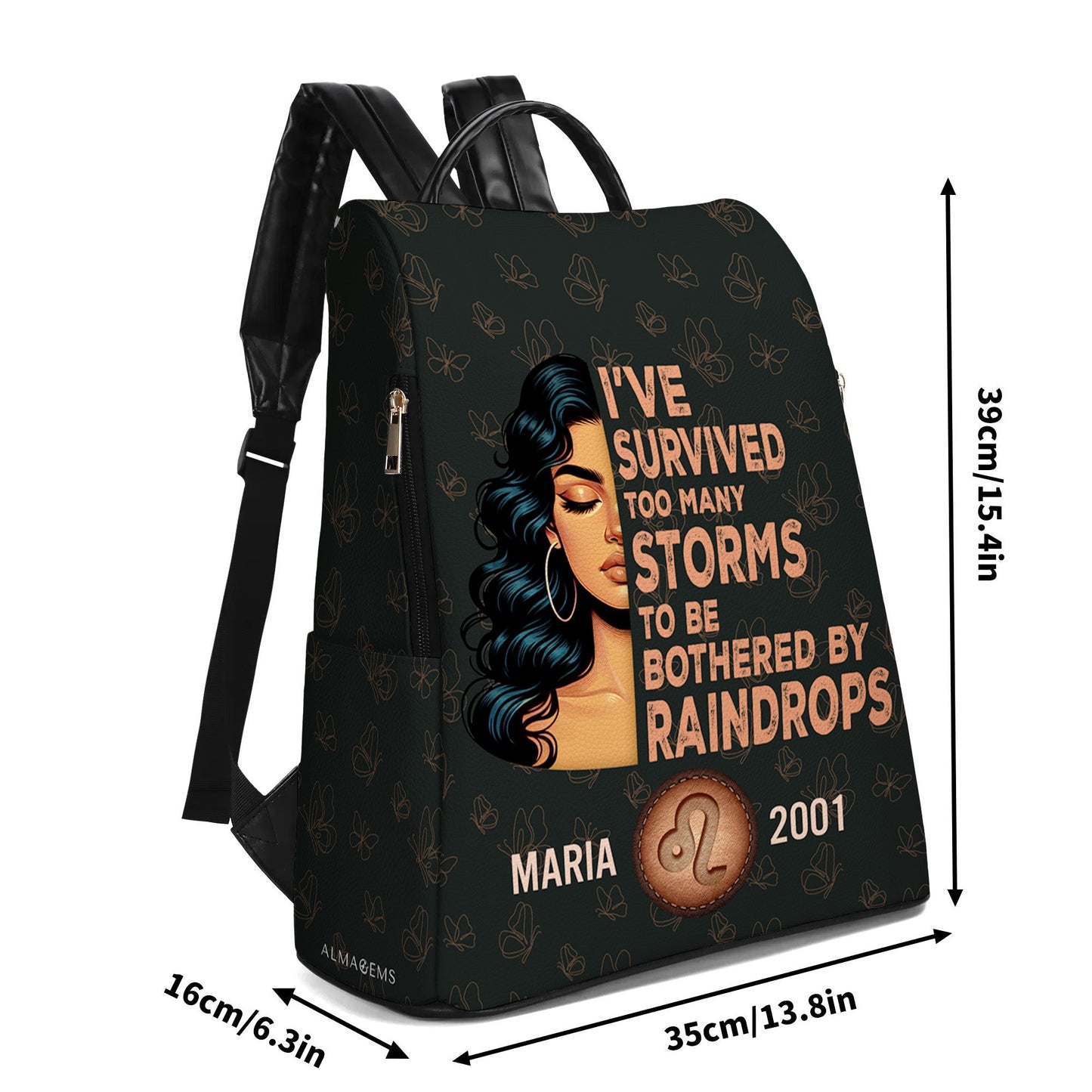 I've Survived Too Many Storms To Be Bothered By Raindrops  - Personalized Custom Leather BackPack - HS027_BP