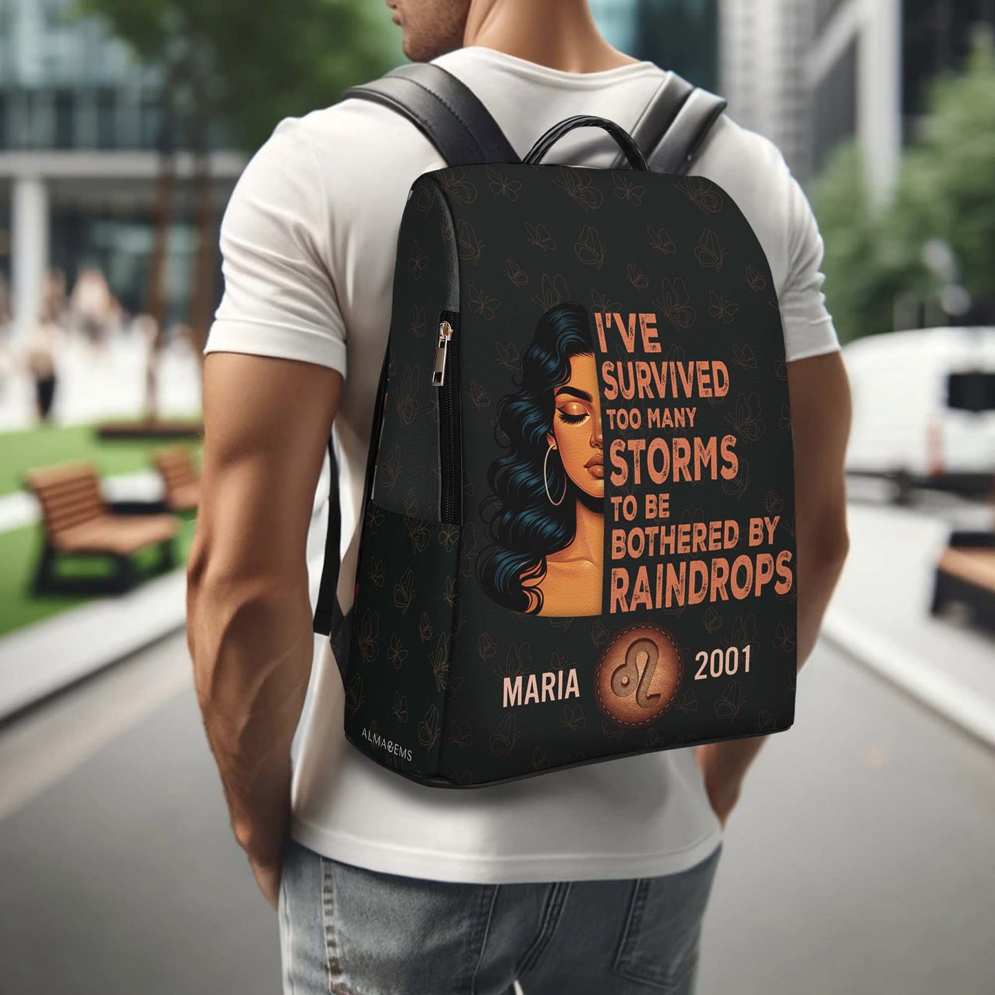 I've Survived Too Many Storms To Be Bothered By Raindrops  - Personalized Custom Leather BackPack - HS027_BP