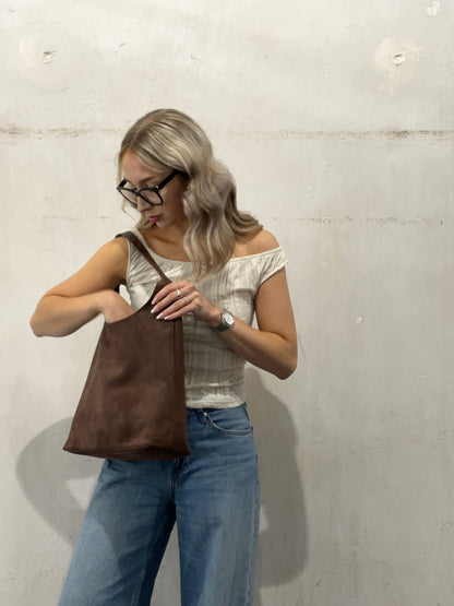 Suede Daily Leather Tote