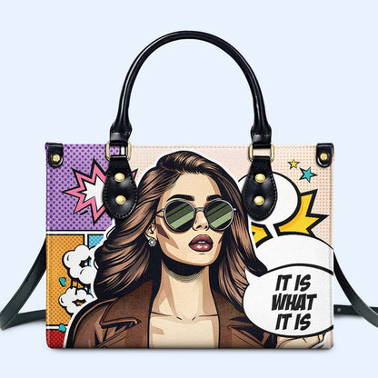 It Is What It Is - Personalized Custom Leather Handbag - ITIS03