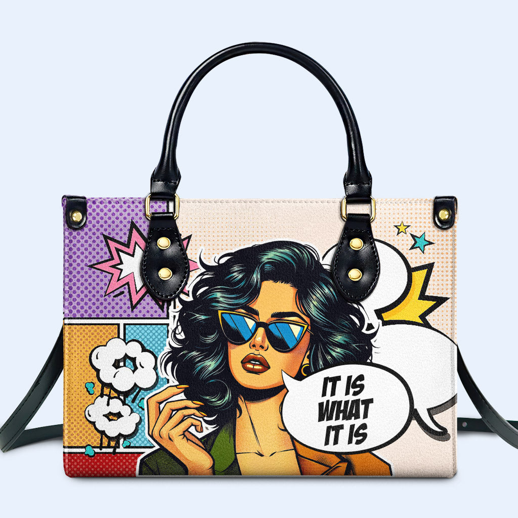 It Is What It Is - Personalized Custom Leather Handbag - ITIS04