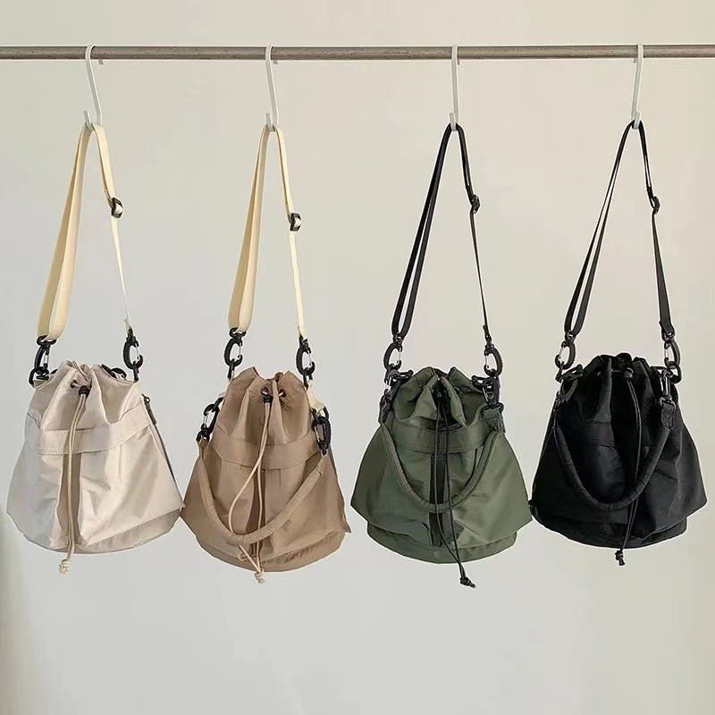 Olives Nylon Drawstring Bag