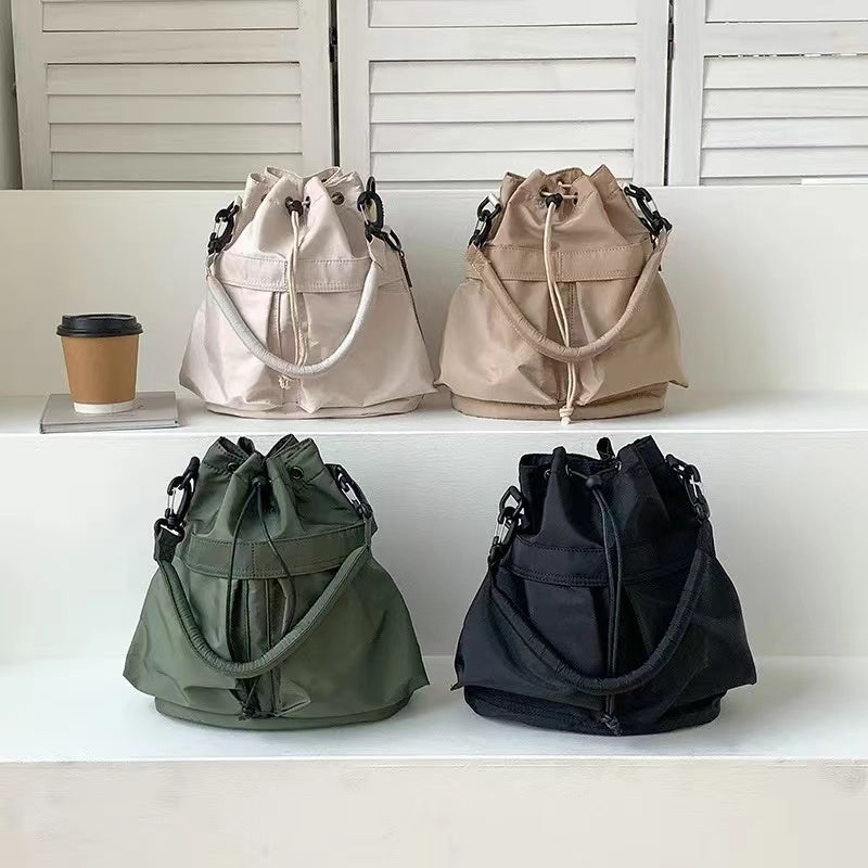 Olives Nylon Drawstring Bag