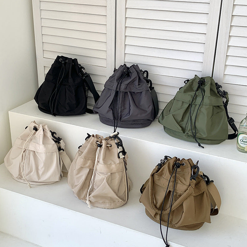 Olives Nylon Drawstring Bag