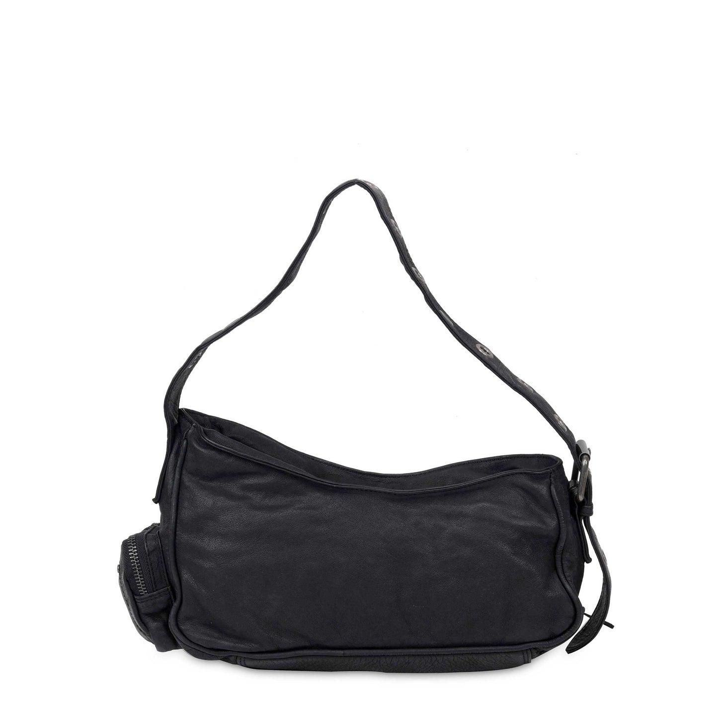 Jennifer Taschenniete Washed Black mit Antiksilber